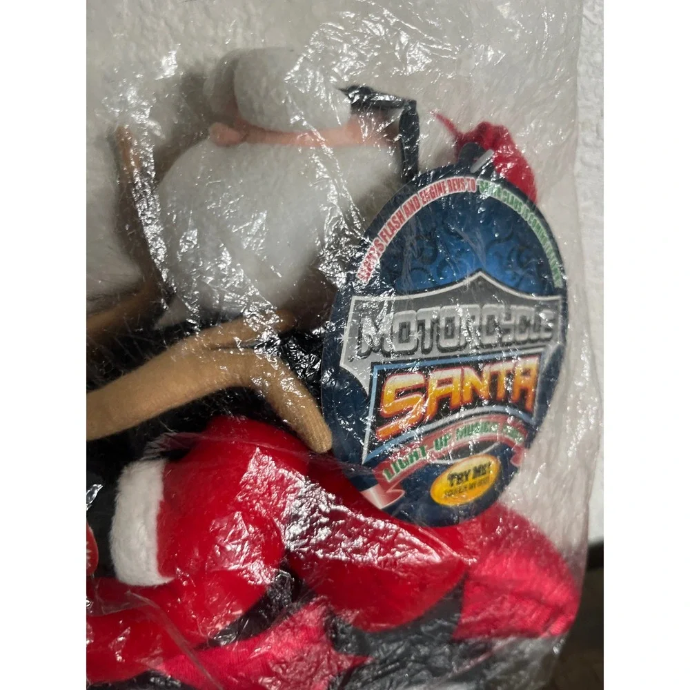 Motorcycle Santa Animated Plush Light Up Musical Reindeer Christmas New Sealed